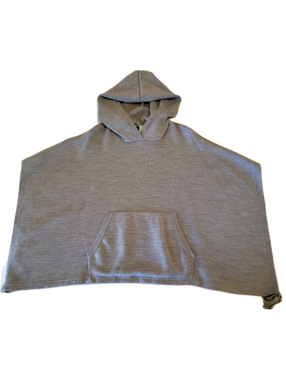 Lululemon Women's OS Gray Merino Wool All In A Day Hooded Poncho Sweater